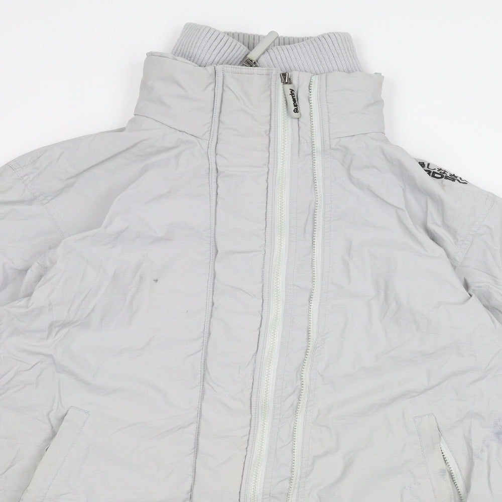 Superdry Mens Grey   Pea Coat Coat Size XL