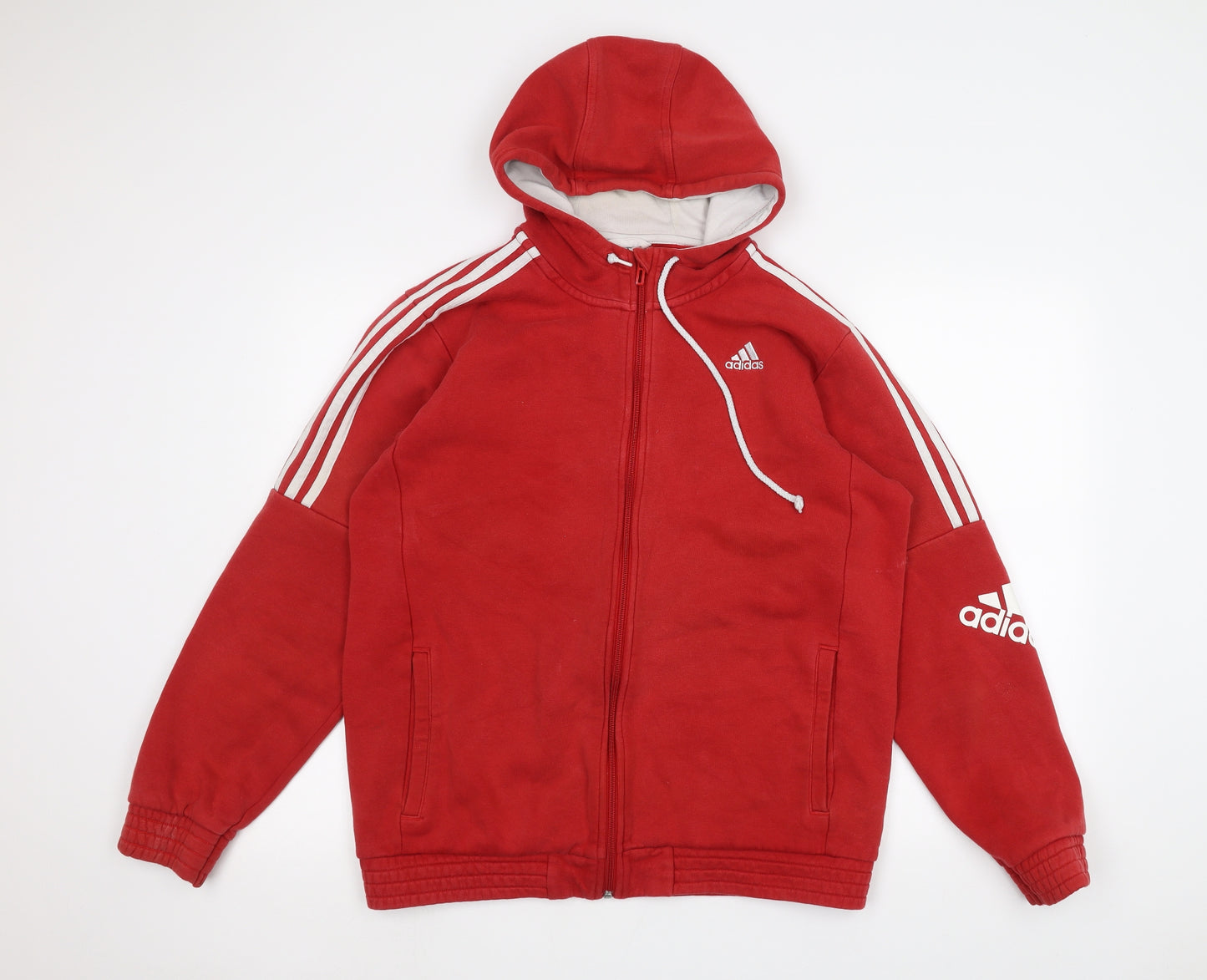 adidas Mens Red   Full Zip Hoodie Size L