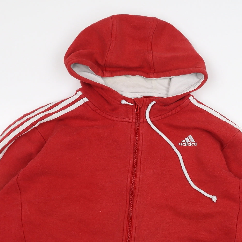 adidas Mens Red   Full Zip Hoodie Size L