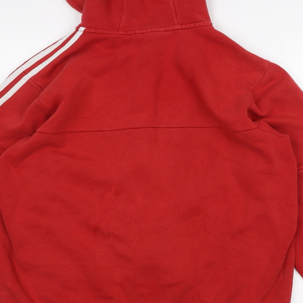 adidas Mens Red   Full Zip Hoodie Size L