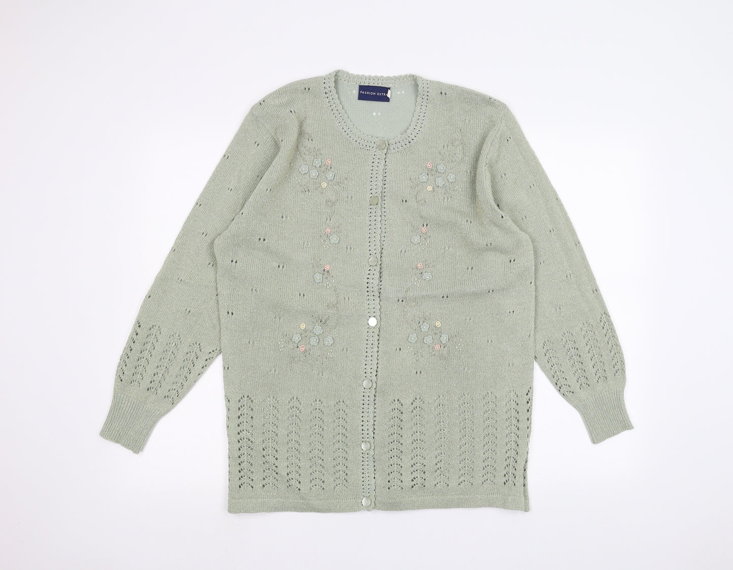 Fashion extra Womens Green   Cardigan Jumper Size 14