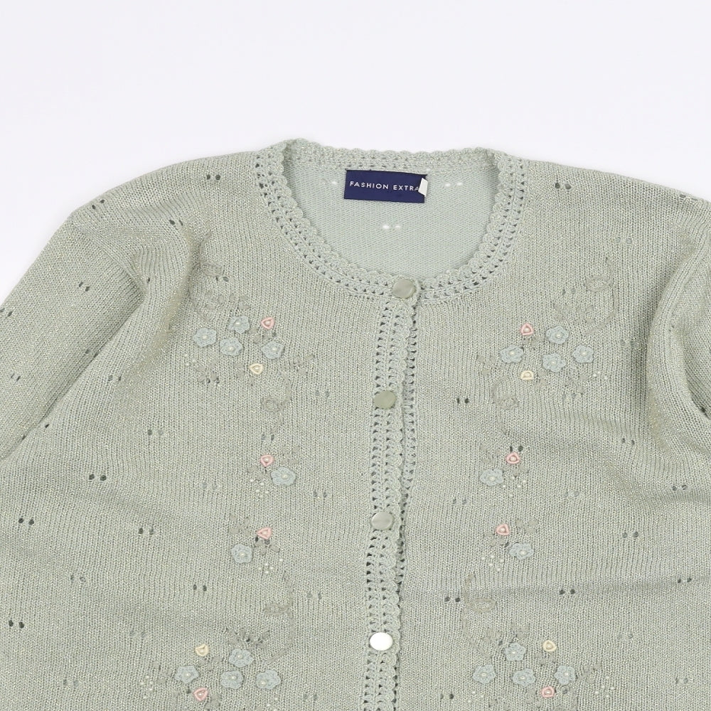 Fashion extra Womens Green   Cardigan Jumper Size 14