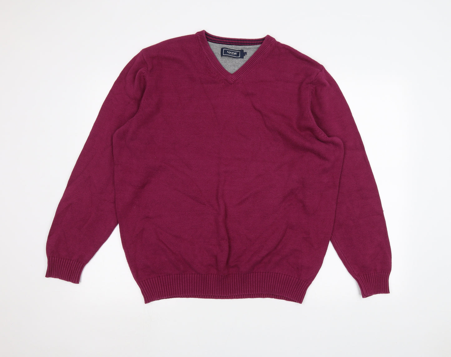 Maine New England Mens Purple   Pullover Jumper Size L