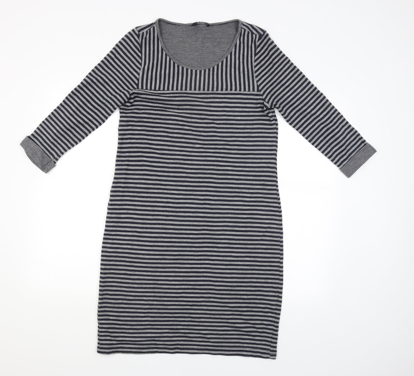 M&S Womens Blue Striped  Jumper Dress  Size 10