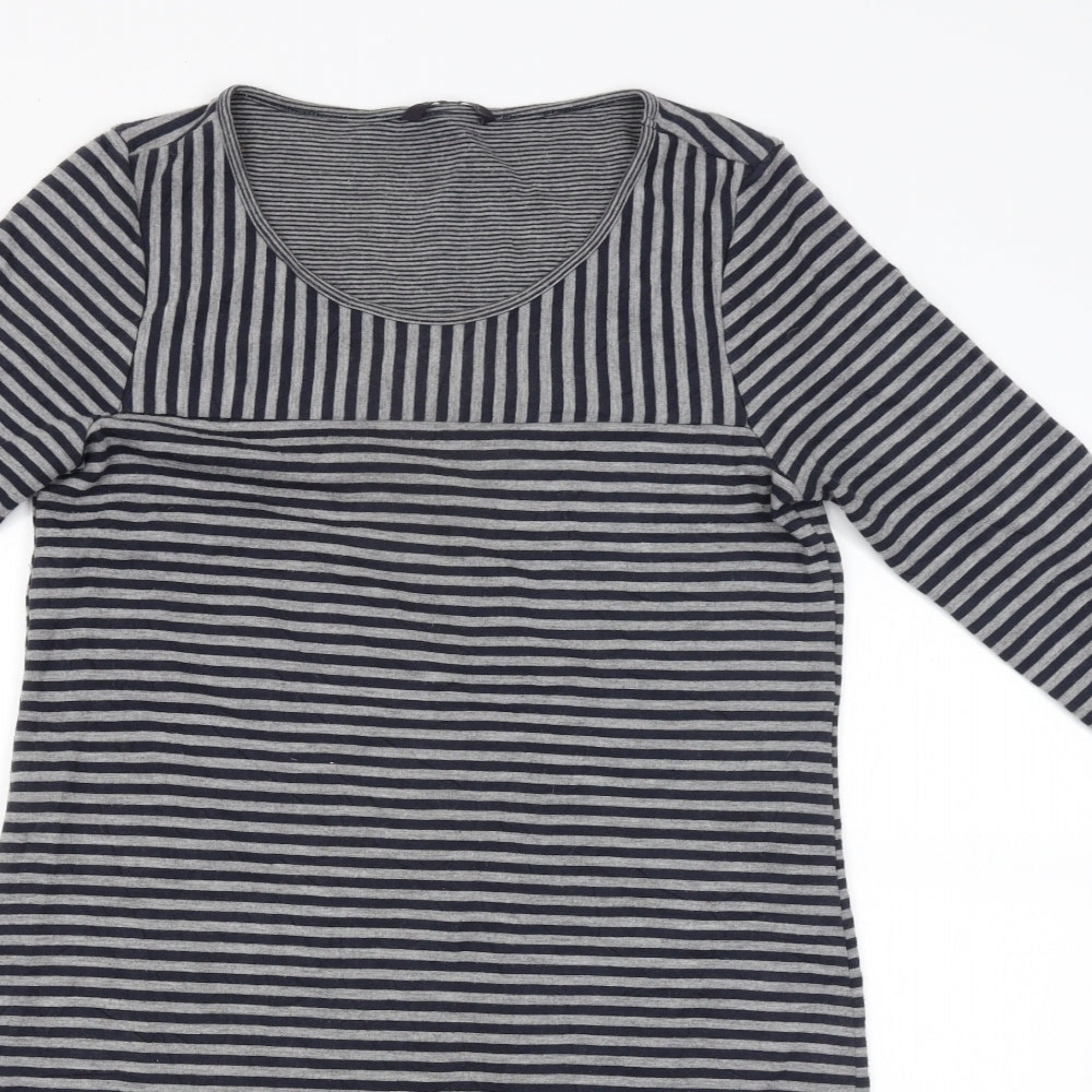 M&S Womens Blue Striped  Jumper Dress  Size 10