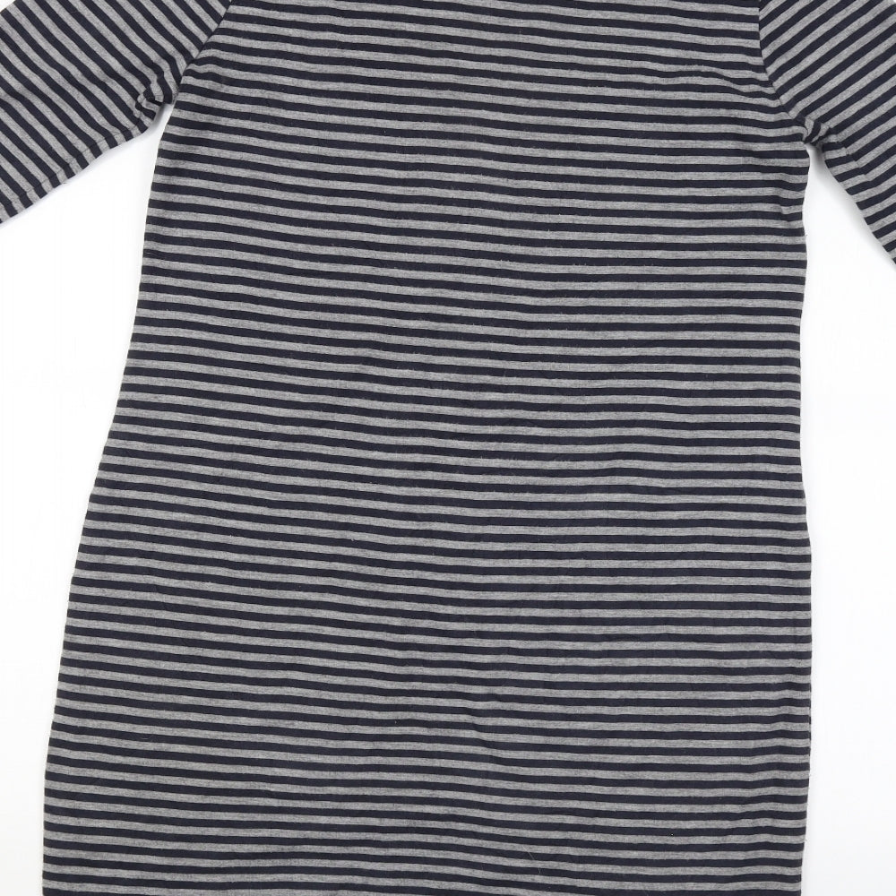 M&S Womens Blue Striped  Jumper Dress  Size 10