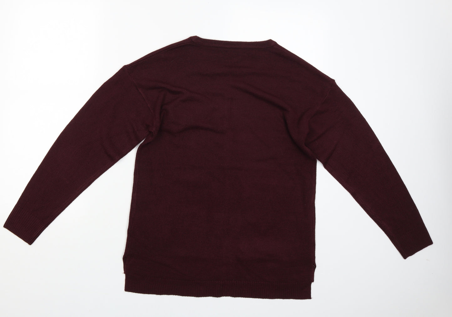 Pep&CO Womens Red   Pullover Jumper Size 12  - Floral Pocket Pattern
