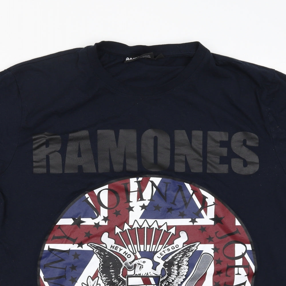 Pep&CO Mens Blue    T-Shirt Size L  - Ramones