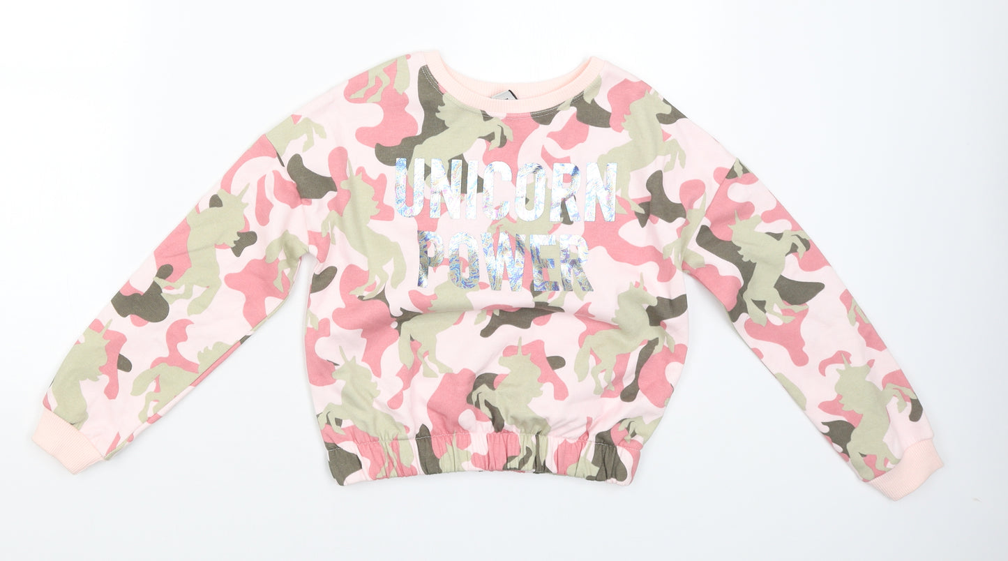 TU Boys Pink   Pullover Jumper Size 9 Years  - Unicorn Power