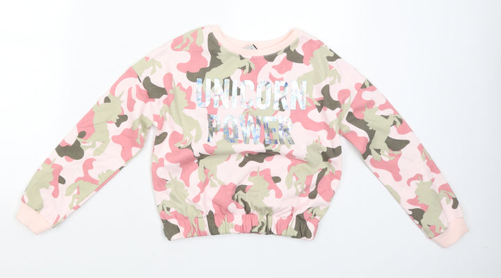 TU Boys Pink   Pullover Jumper Size 9 Years  - Unicorn Power