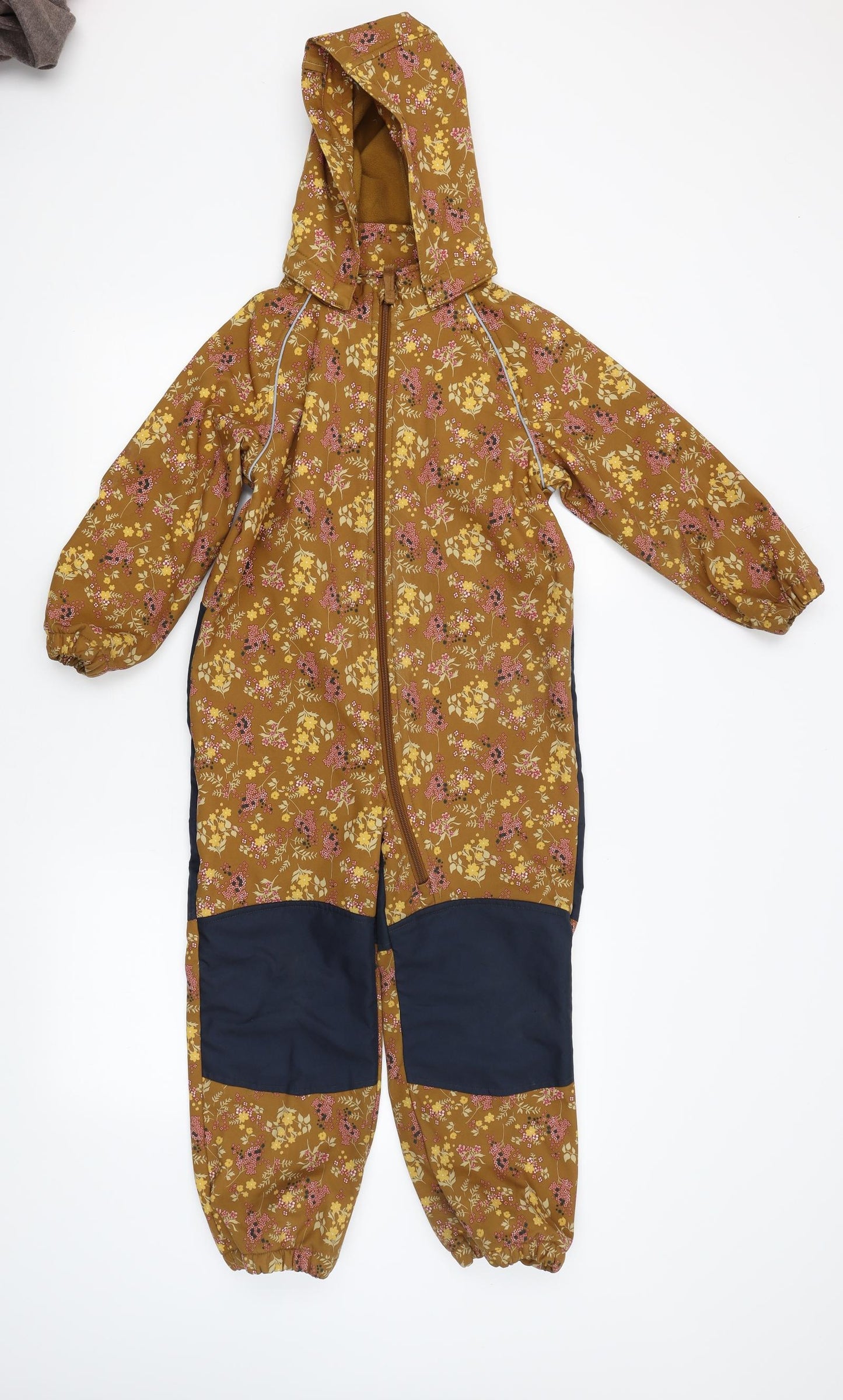 name it Girls Brown Floral  Bodysuit One-Piece Size 5-6 Years