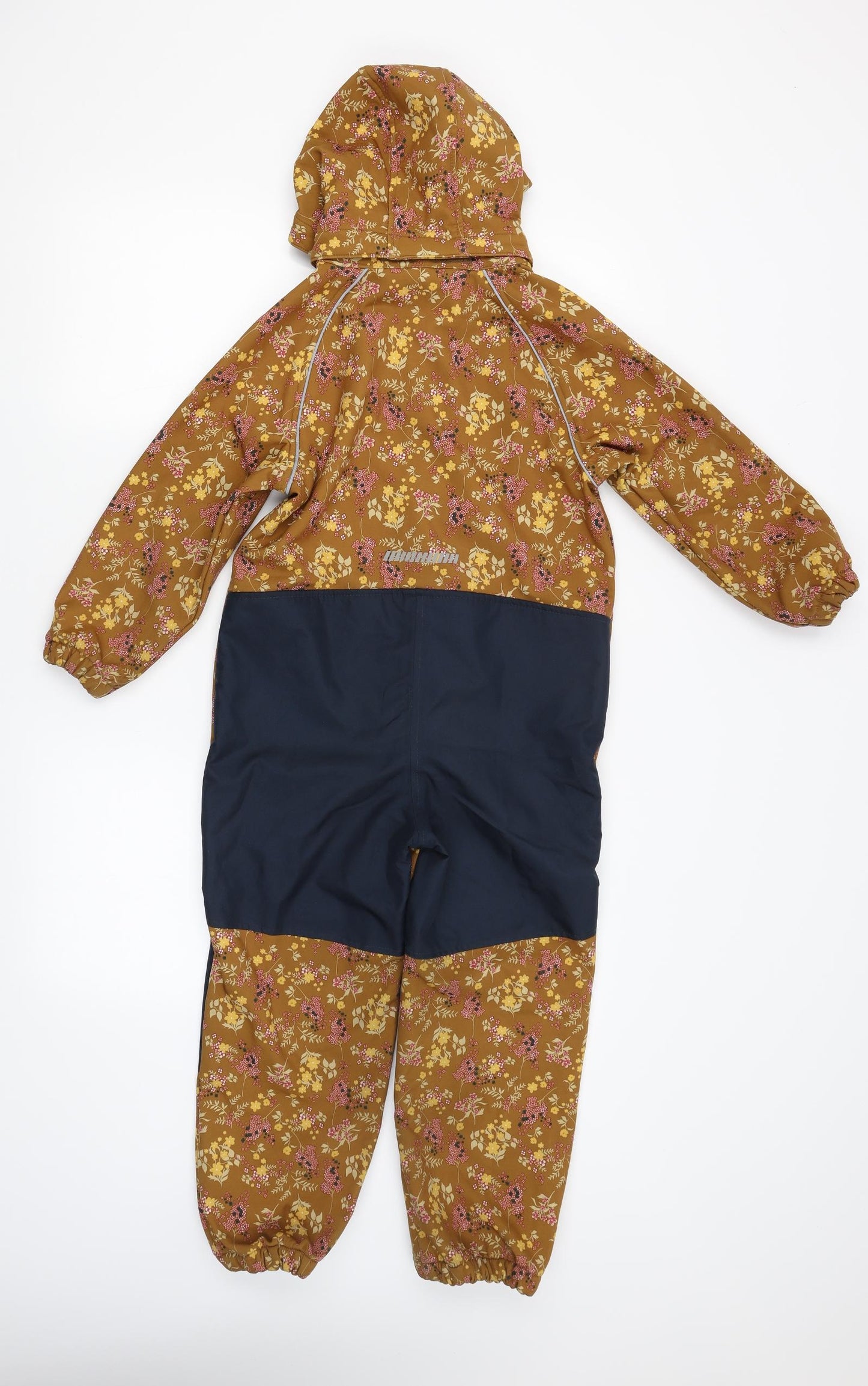 name it Girls Brown Floral  Bodysuit One-Piece Size 5-6 Years