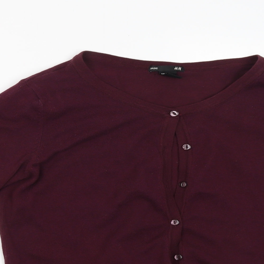 H&M Womens Red   Cardigan Jumper Size S