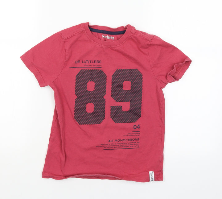 Nutmeg Boys Red   Basic T-Shirt Size 7-8 Years