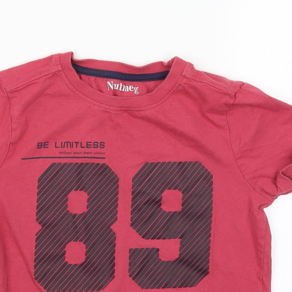 Nutmeg Boys Red   Basic T-Shirt Size 7-8 Years