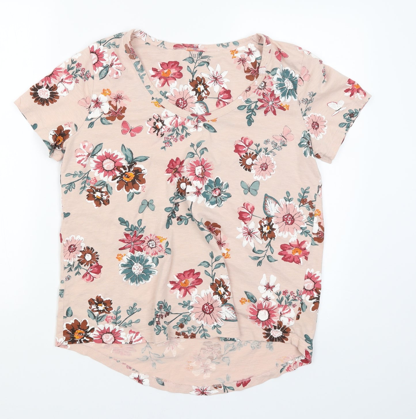 Nutmeg Womens Beige Floral  Basic Blouse Size 16
