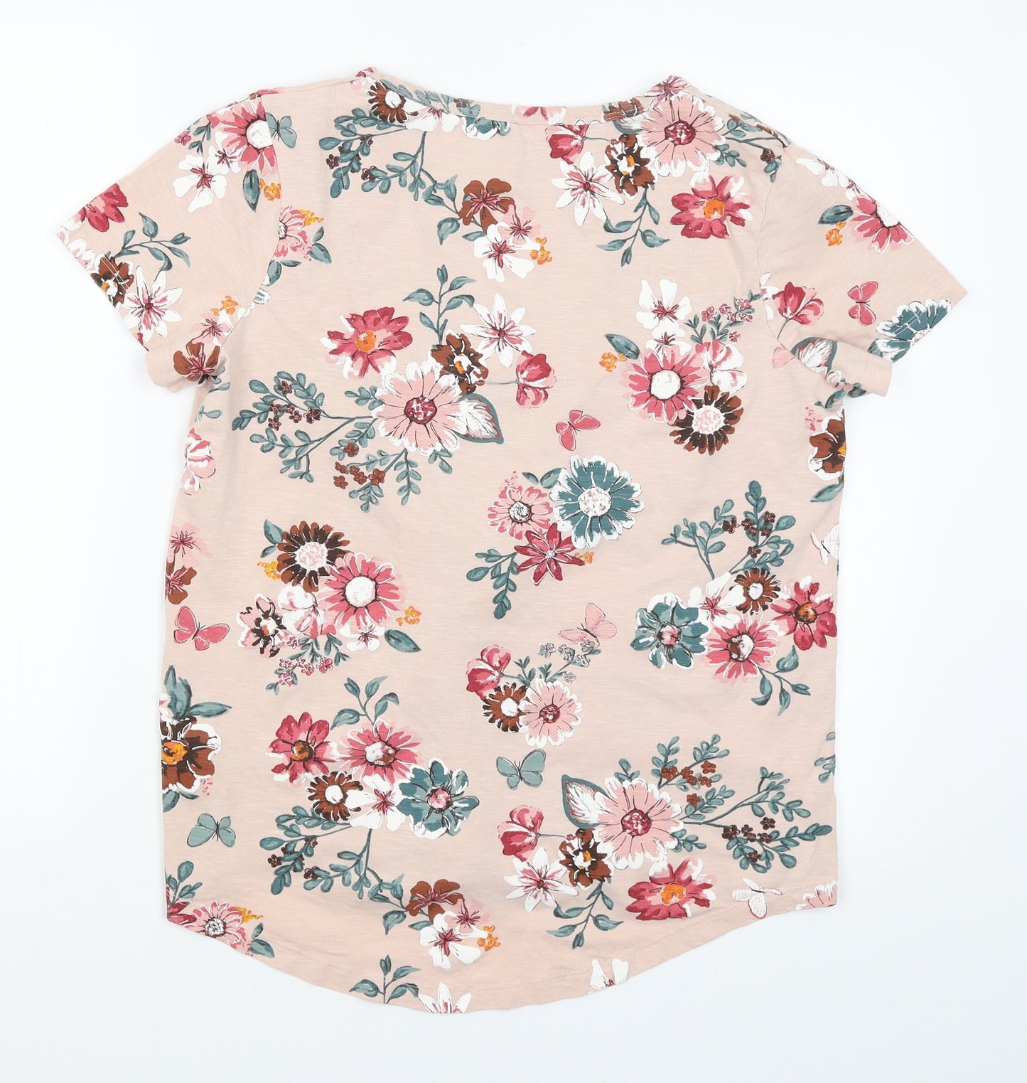 Nutmeg Womens Beige Floral  Basic Blouse Size 16