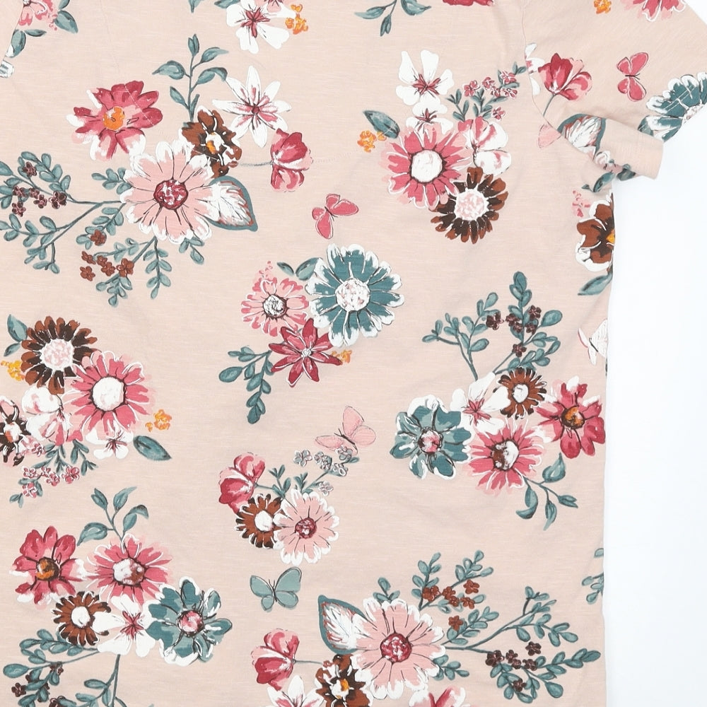 Nutmeg Womens Beige Floral  Basic Blouse Size 16