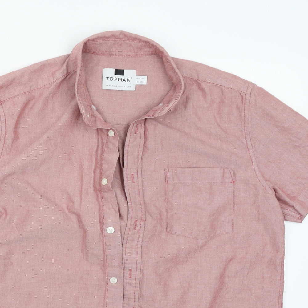Topman Mens Red    Button-Up Size M