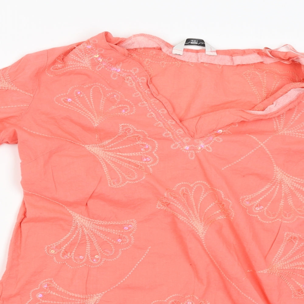 New Look Womens Pink Floral  Basic Blouse Size 8