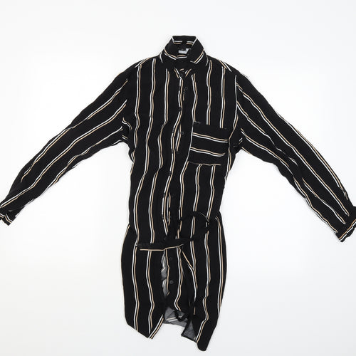 New Look Womens Black Striped  Cardigan Jumper Size 10