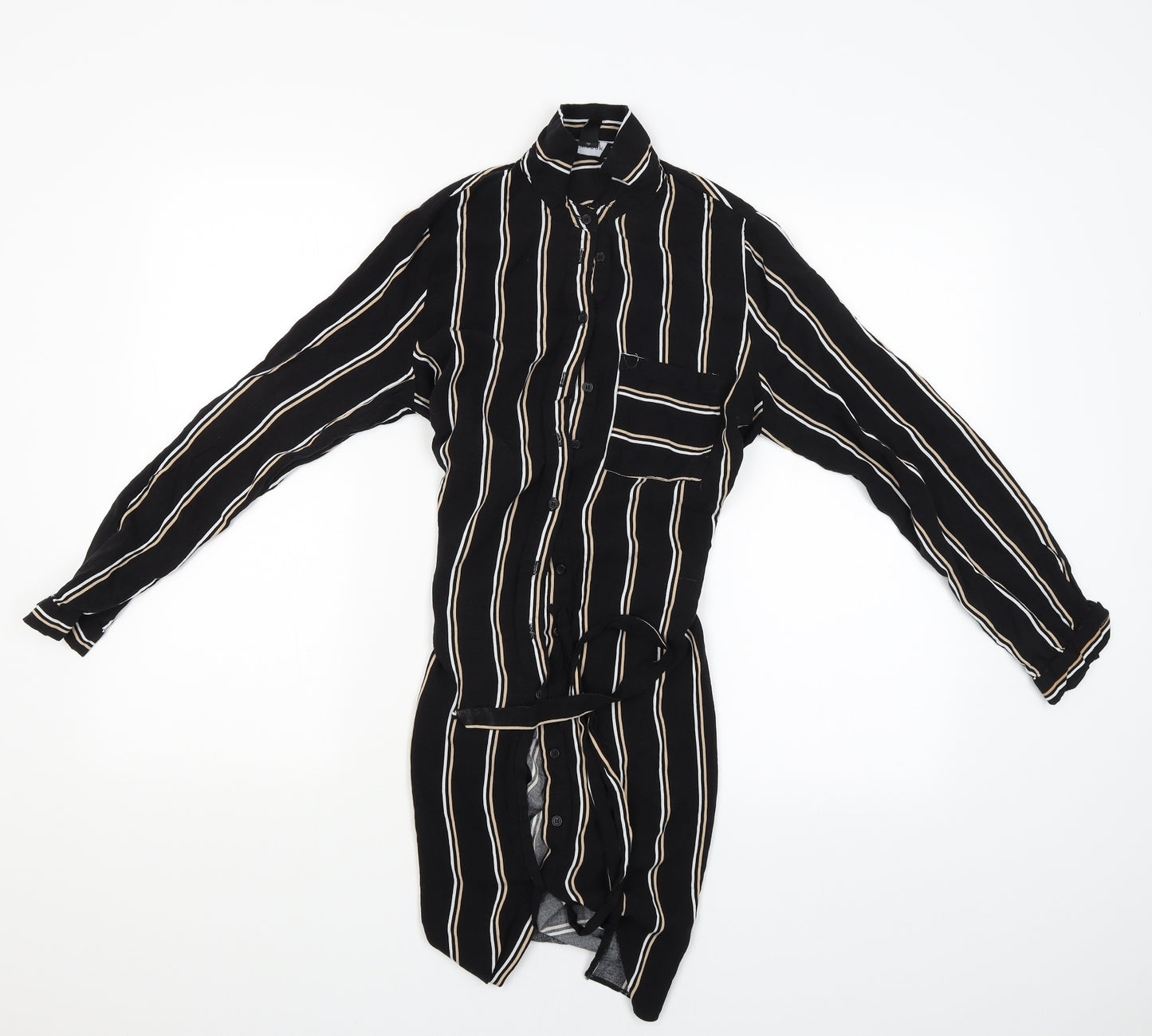 New Look Womens Black Striped  Cardigan Jumper Size 10