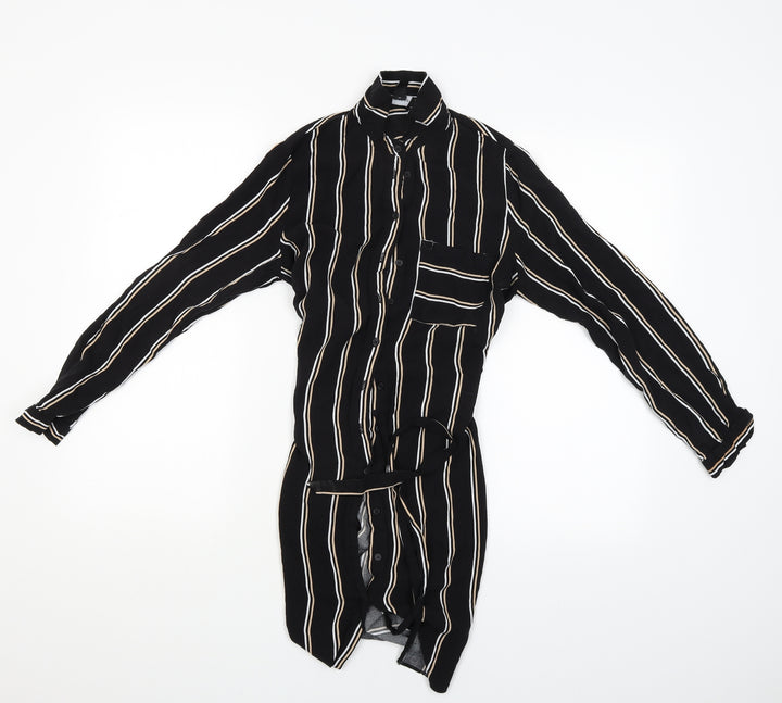 New Look Womens Black Striped  Cardigan Jumper Size 10