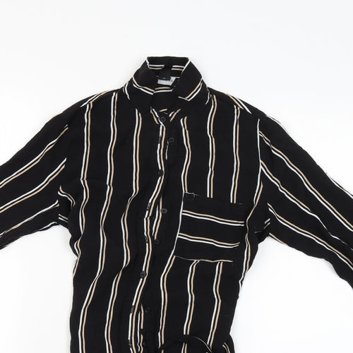 New Look Womens Black Striped  Cardigan Jumper Size 10