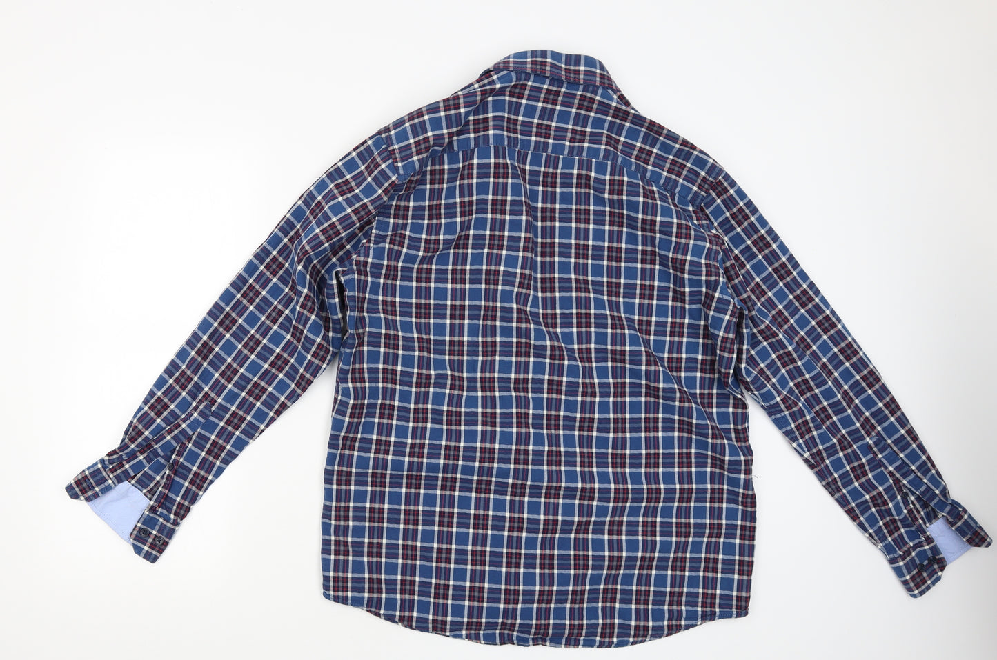 Fife Country Mens Blue Check   Button-Up Size L