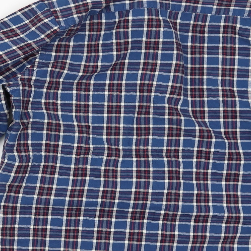 Fife Country Mens Blue Check   Button-Up Size L