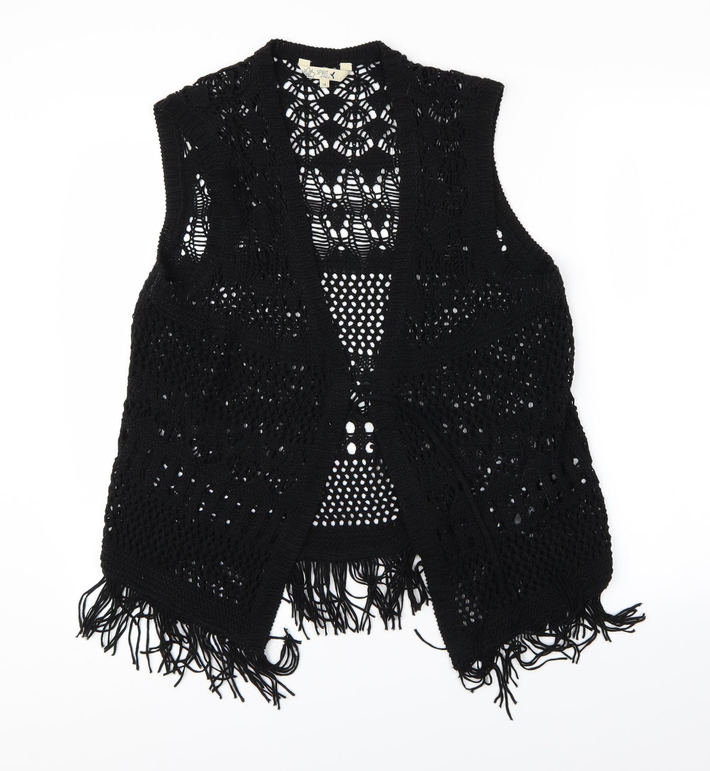 M&Co Womens Black Argyle/Diamond  Cardigan Jumper Size 14