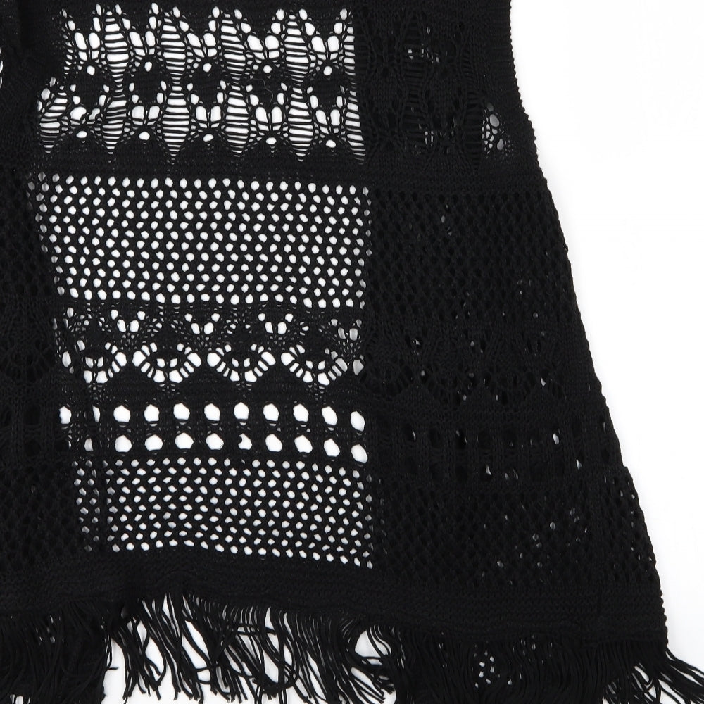 M&Co Womens Black Argyle/Diamond  Cardigan Jumper Size 14