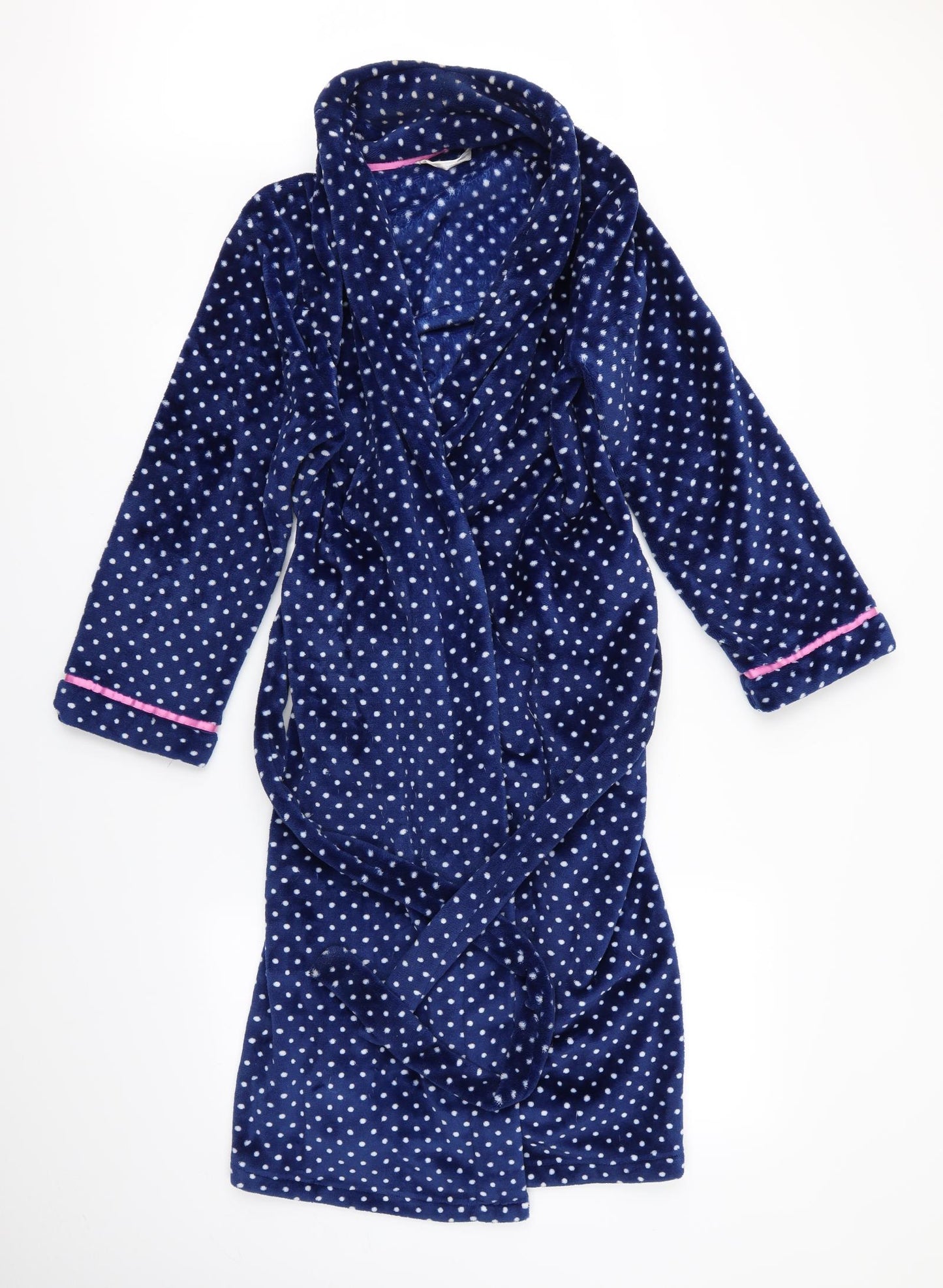 Preworn Womens Blue Polka Dot   Robe Size 10