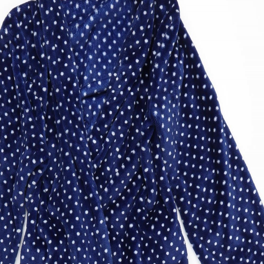 Preworn Womens Blue Polka Dot   Robe Size 10