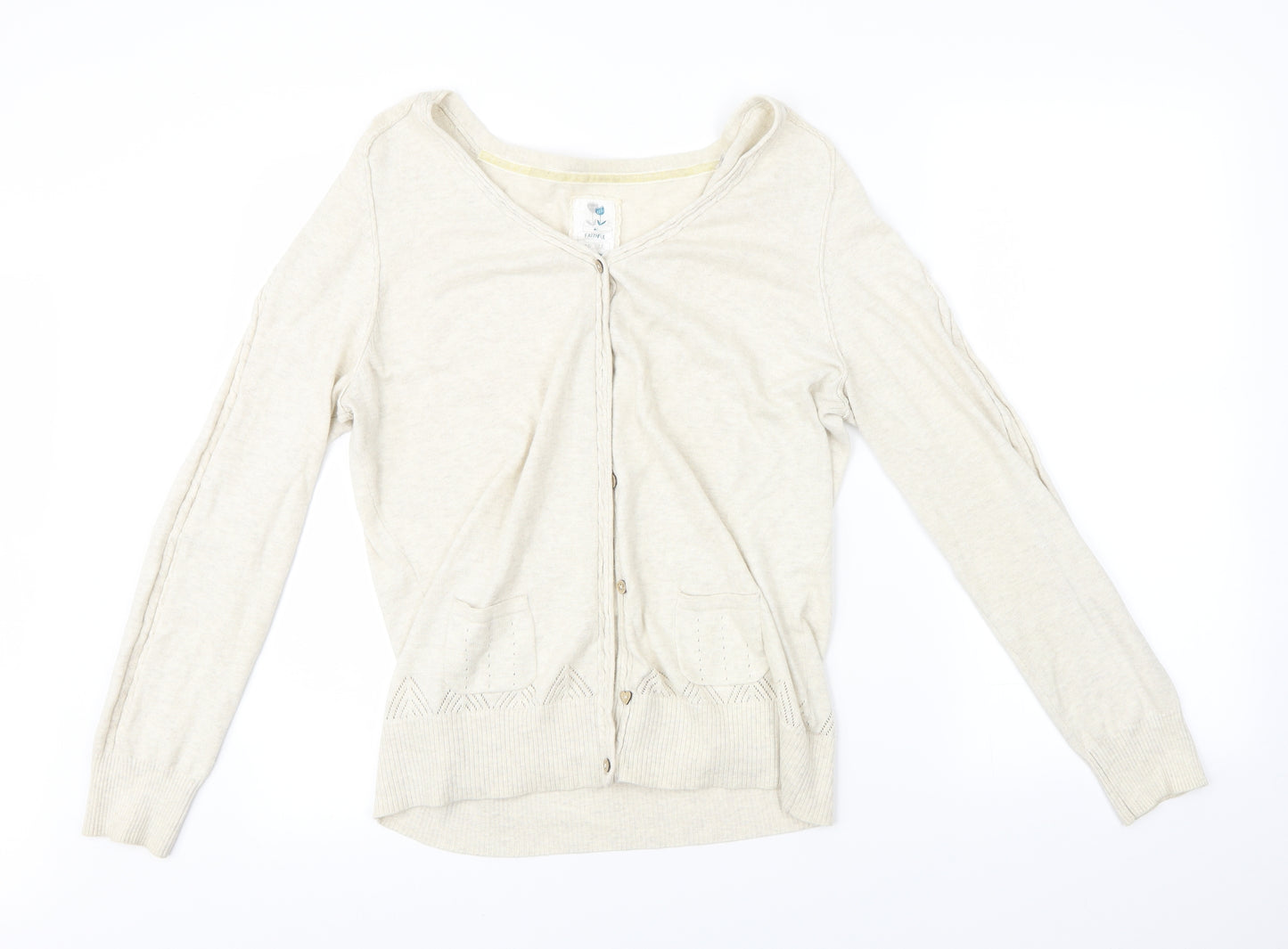 Preworn Womens Beige   Cardigan Jumper Size 16