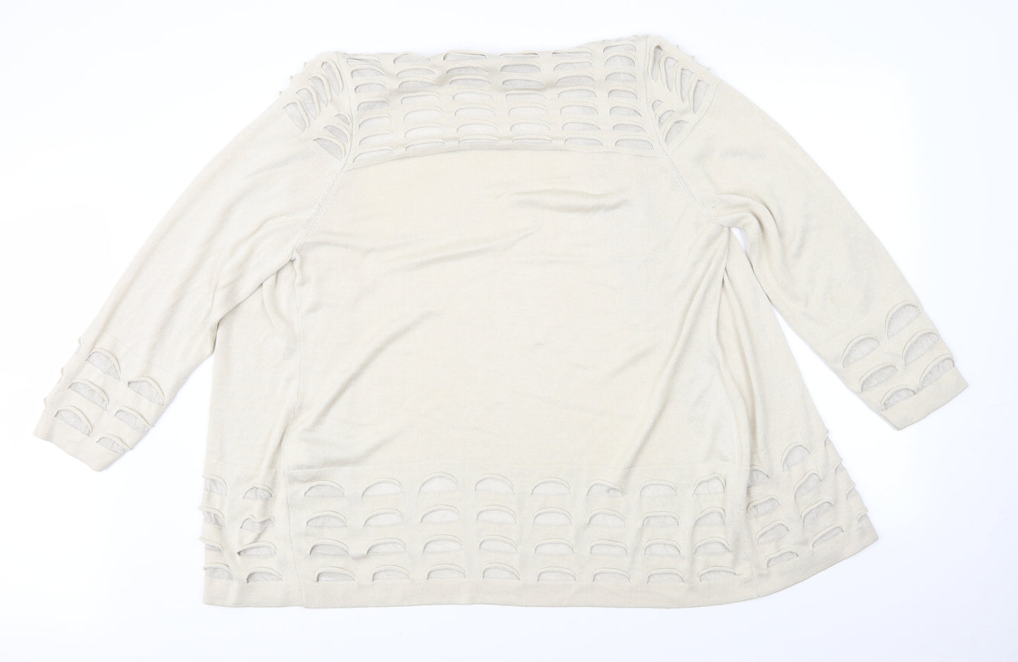 M&S Womens Beige   Cardigan Jumper Size 20