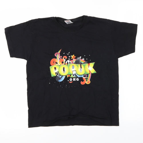 Preworn Girls Black   Basic T-Shirt Size 7-8 Years  - Pop UK