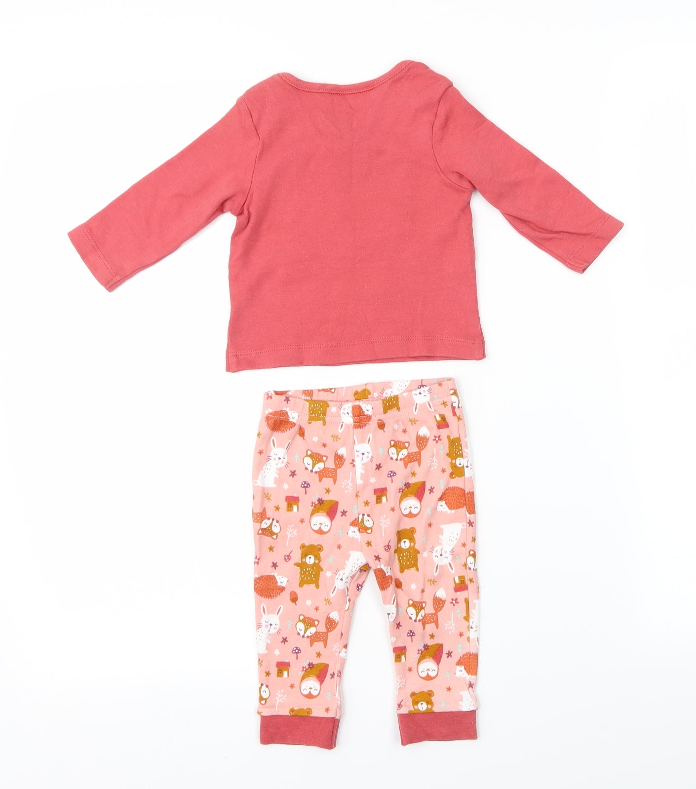 Nutmeg Girls Red Animal Print   Pyjama Set Size 3-6 Months