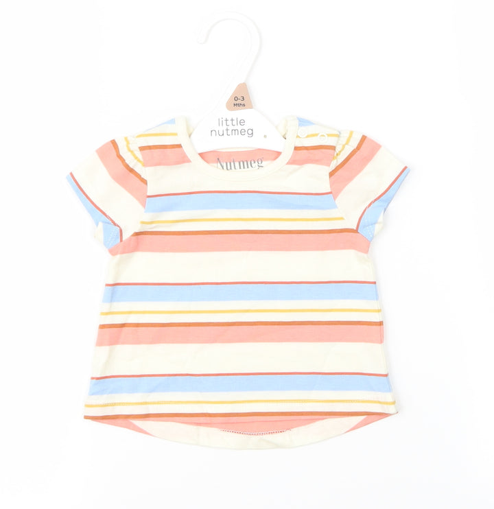 Nutmeg Baby Multicoloured Striped  Basic T-Shirt Size 0-3 Months