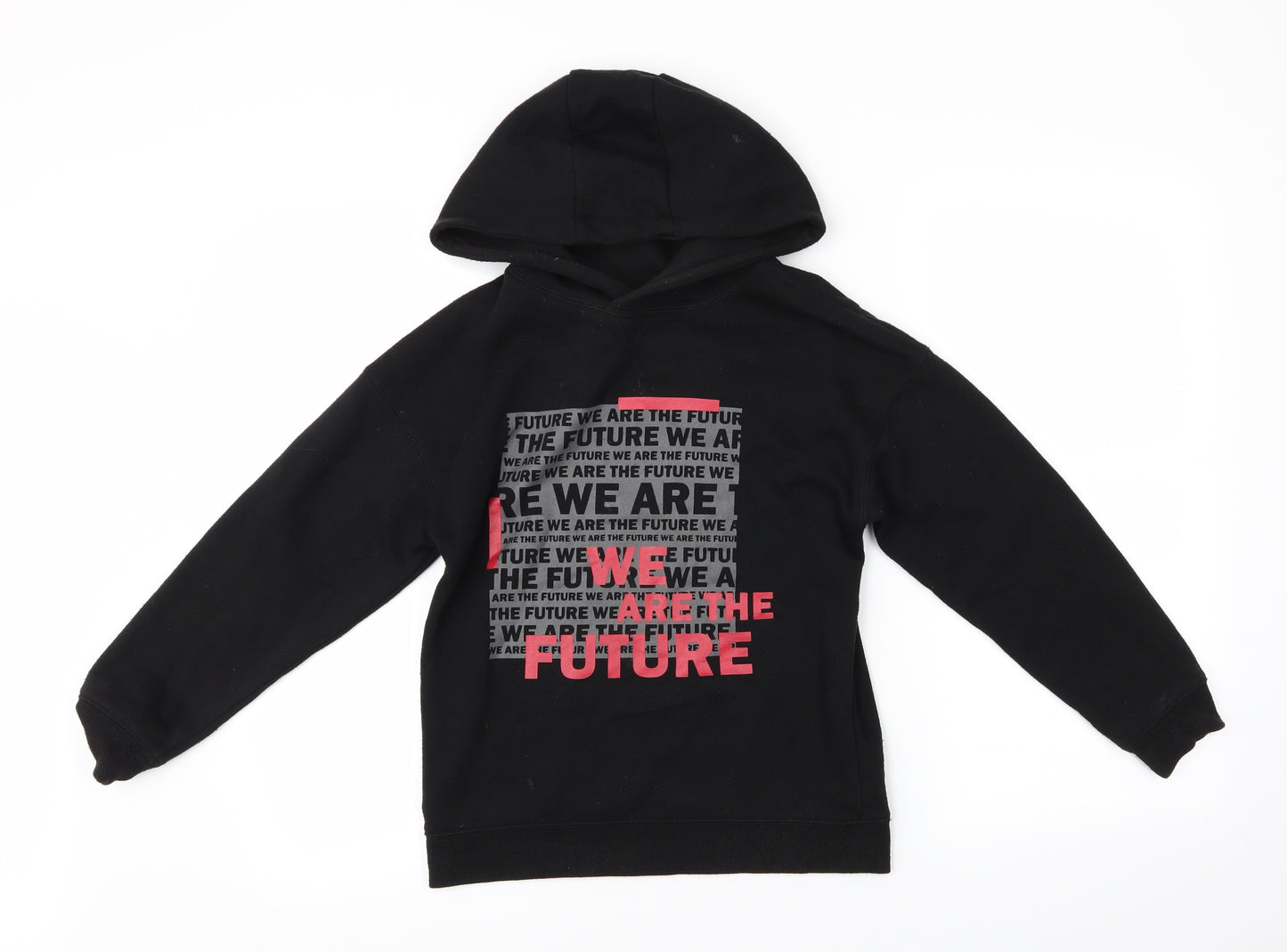 Primark Boys Black   Pullover Hoodie Size 9-10 Years  - We are the Future