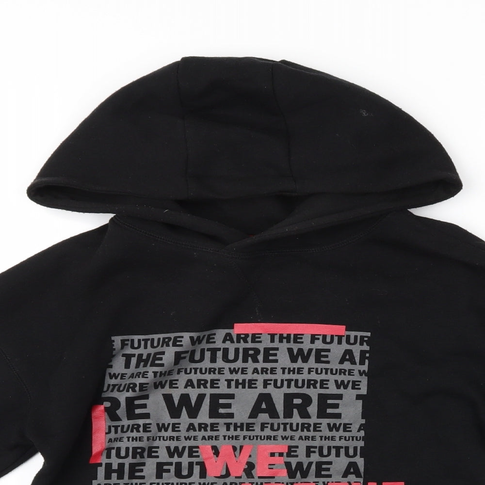 Primark Boys Black   Pullover Hoodie Size 9-10 Years  - We are the Future