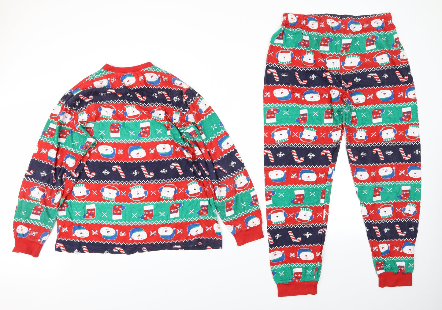 Preworn Mens Multicoloured Striped   Pyjama Set Size M  - Christmas