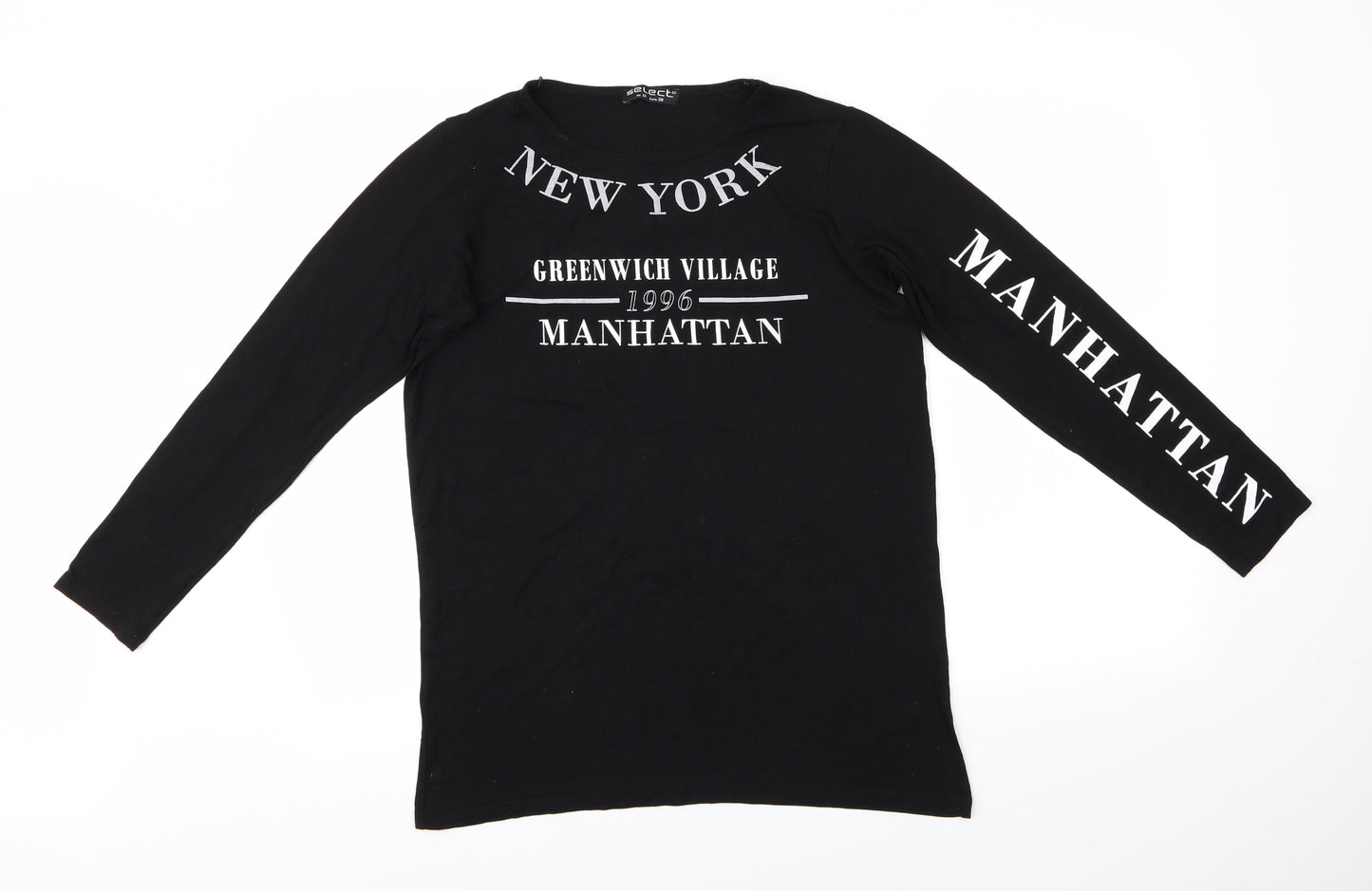 Select Womens Black   Basic T-Shirt Size 10  - New York