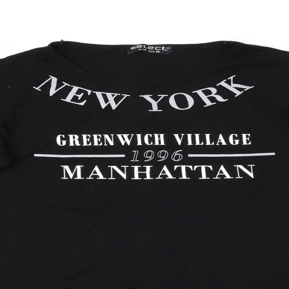 Select Womens Black   Basic T-Shirt Size 10  - New York
