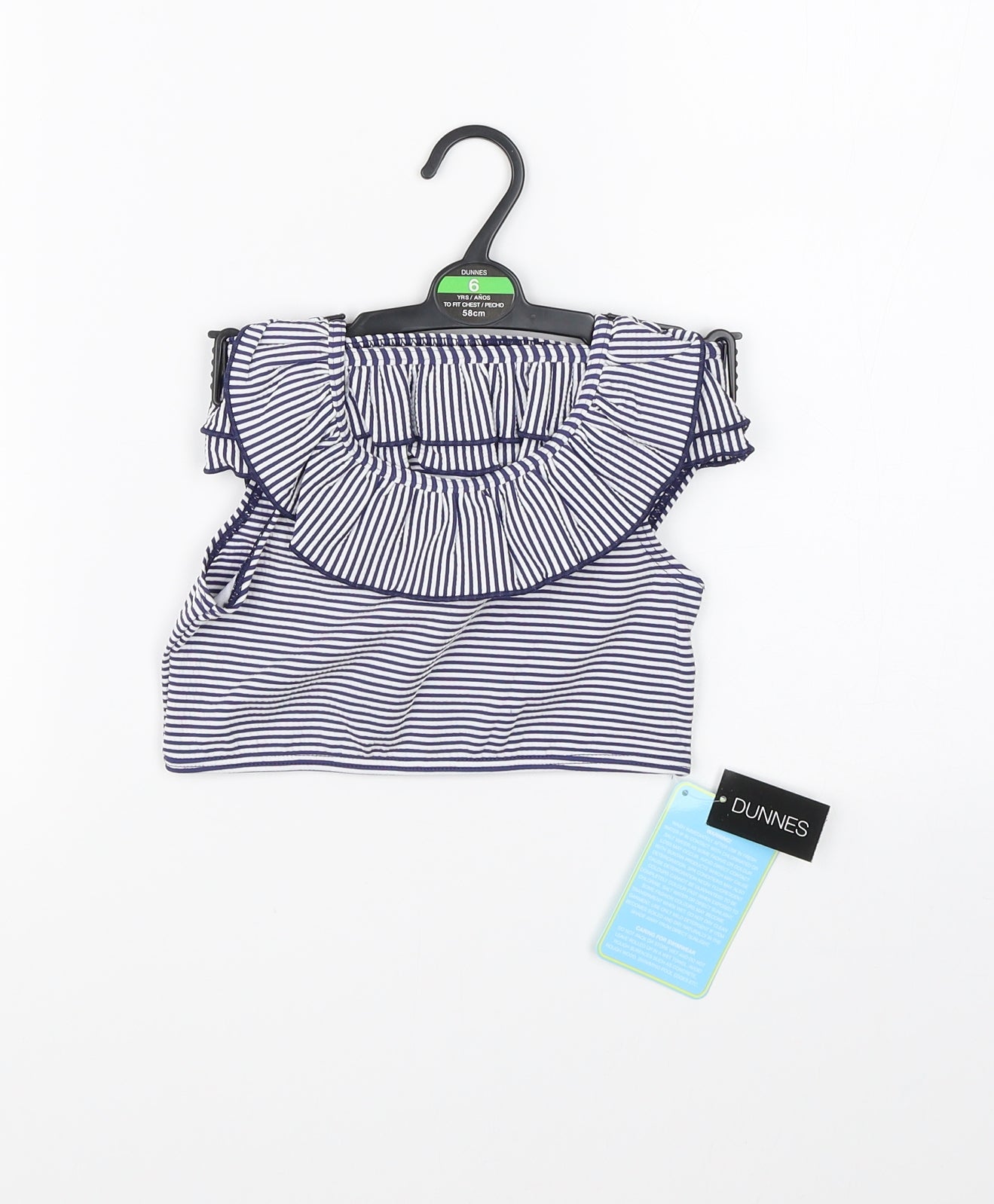 Dunnes Girls Blue Striped  Basic Blouse Size 6 Years