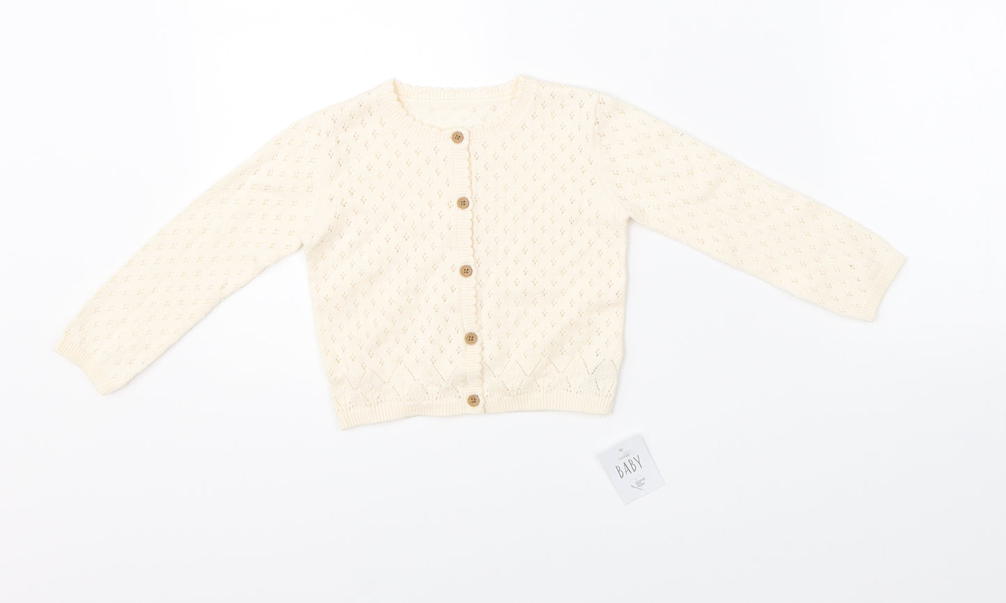 George Baby Beige  Knit Cardigan Jumper Size 0-3 Months