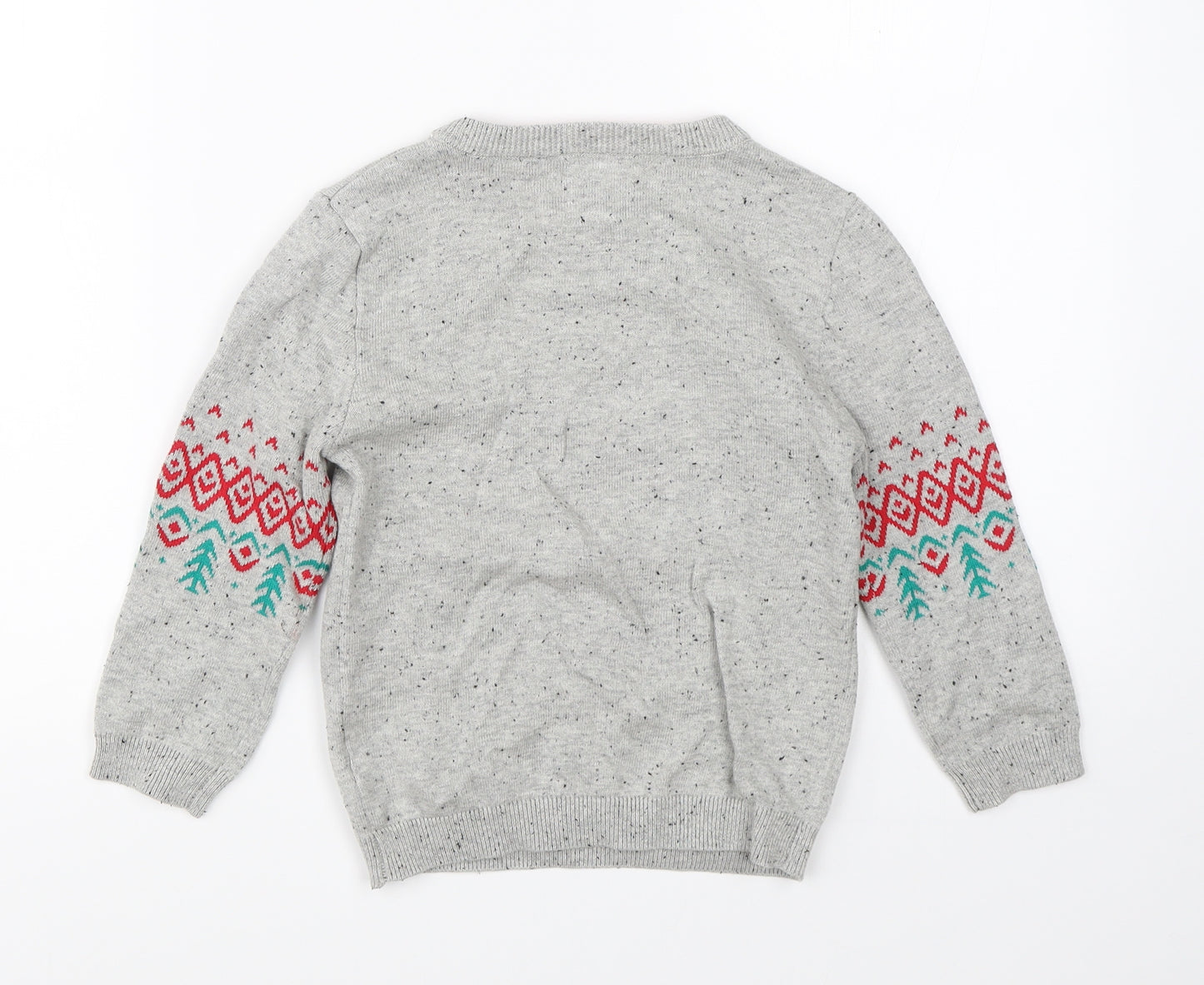 George Boys Grey  Knit Pullover Jumper Size 3-4 Years  - christmas