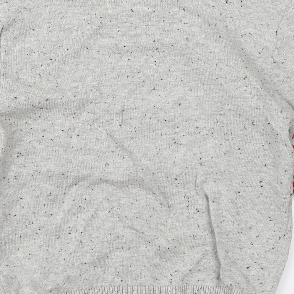 George Boys Grey  Knit Pullover Jumper Size 3-4 Years  - christmas