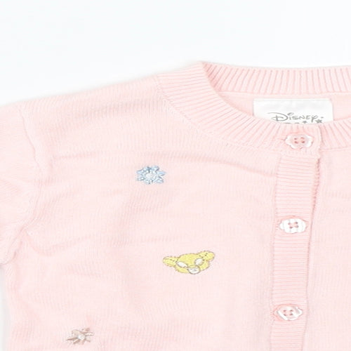 Disney Girls Pink  Knit Cardigan Jumper Size 12-18 Months  - disney