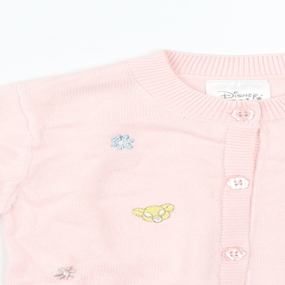 Disney Girls Pink  Knit Cardigan Jumper Size 12-18 Months  - disney